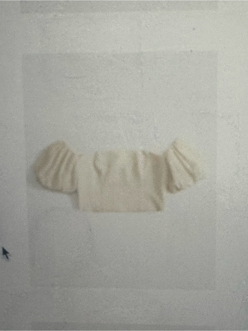 Abercrombie and fitch crinkle Cream Off-Shoulder Textured Puff Sleeve Top
